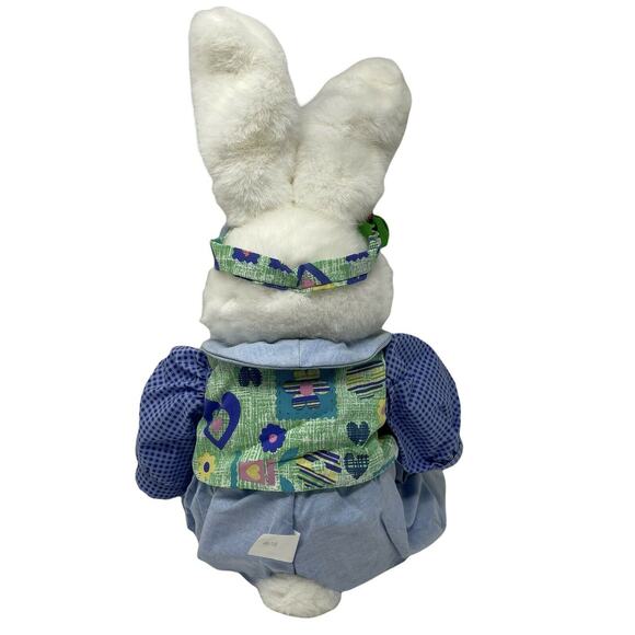 VTG Mty International Blue Boy Easter Bunny In Overalls/Jacket Plush 24" - Picture 4 of 11